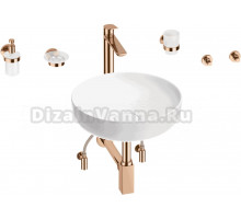 Комплект 9 в 1 Wellsee Chalice Perfection 201006149 глянцевый белый, розовое золото