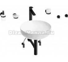 Комплект 9 в 1 Wellsee Chalice Perfection 201006167 глянцевый белый, матовый черный