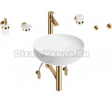 Комплект 9 в 1 Wellsee Chalice Perfection 201006168 глянцевый белый, золото