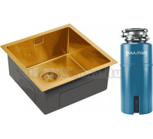 Комплект Мойка Paulmark Aller PM904444-BG, золото + Измельчитель Intenso