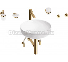 Комплект 9 в 1 Wellsee Chalice Perfection 201006173 глянцевый белый, золото
