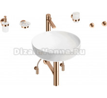 Комплект 9 в 1 Wellsee Chalice Perfection 201006174 глянцевый белый, розовое золото
