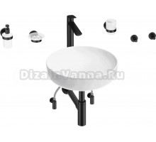 Комплект 9 в 1 Wellsee Chalice Perfection 201006187 глянцевый белый, матовый черный