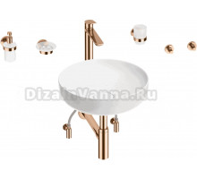 Комплект 9 в 1 Wellsee Chalice Perfection 201006189 глянцевый белый, розовое золото