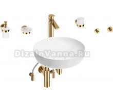 Комплект 9 в 1 Wellsee Chalice Perfection 201006208 глянцевый белый, золото