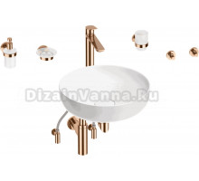 Комплект 9 в 1 Wellsee Chalice Perfection 201006209 глянцевый белый, розовое золото