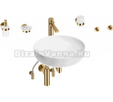 Комплект 9 в 1 Wellsee Chalice Perfection 201006213 глянцевый белый, золото