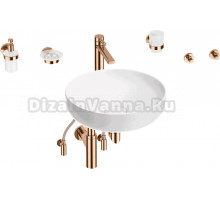 Комплект 9 в 1 Wellsee Chalice Perfection 201006214 глянцевый белый, розовое золото