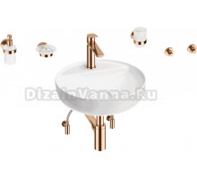 Комплект 9 в 1 Wellsee Chalice Perfection 201006229 глянцевый белый, розовое золото