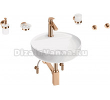 Комплект 9 в 1 Wellsee Chalice Perfection 201006239 глянцевый белый, розовое золото