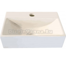 Раковина маленькая в туалет Veragio GS 32576 37 глянцевая белая, прямоугольная, фаянс