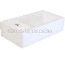 Раковина маленькая в туалет Veragio GS 32266 46 глянцевая белая, прямоугольная, фаянс