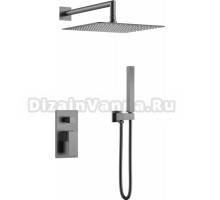 Душевой комплект Boheme Qubic 474-3-GM С ВНУТРЕННЕЙ ЧАСТЬЮ, gun metal