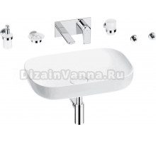 Комплект 8 в 1 Wellsee Croquis 201005636 глянцевый белый, хром, С ВНУТРЕННЕЙ ЧАСТЬЮ