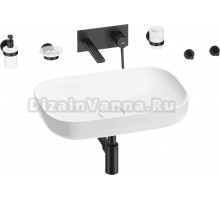 Комплект 8 в 1 Wellsee Croquis 201005642 глянцевый белый, матовый черный, С ВНУТРЕННЕЙ ЧАСТЬЮ