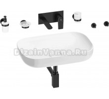 Комплект 8 в 1 Wellsee Croquis 201005657 глянцевый белый, матовый черный, С ВНУТРЕННЕЙ ЧАСТЬЮ