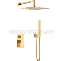 Душевой комплект Boheme Qubic 474-3-G С ВНУТРЕННЕЙ ЧАСТЬЮ, gold