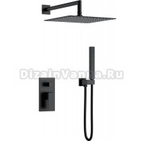 Душевой комплект Boheme Qubic 474-3-B С ВНУТРЕННЕЙ ЧАСТЬЮ, matt black