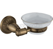 Мыльница Savol 66 c S-006659C настенная, керамическая, бронзовая, белая