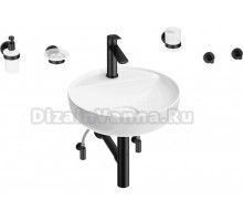 Комплект 9 в 1 Wellsee Chalice Perfection 201006247 глянцевый белый, матовый черный