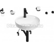 Комплект 9 в 1 Wellsee Chalice Perfection 201006252 глянцевый белый, матовый черный