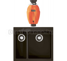 Комплект Мойка Omoikiri Bosen 59-2-DC, темный шоколад + Измельчитель Nagare 750