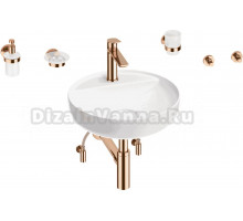 Комплект 9 в 1 Wellsee Chalice Perfection 201006259 глянцевый белый, розовое золото
