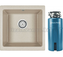 Комплект Мойка Paulmark Brilon PM104546-BE, бежевый + Измельчитель Intenso