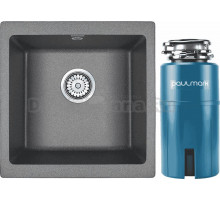 Комплект Мойка Paulmark Brilon PM104546-DG, графит + Измельчитель Intenso Intenso I-500