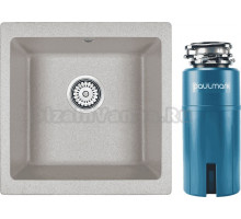 Комплект Мойка Paulmark Brilon PM104546-GR, серый + Измельчитель Intenso