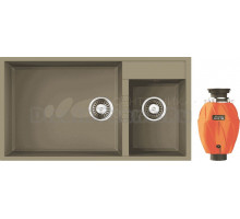 Комплект Мойка Omoikiri Tedori 85-2-U, шампань + Измельчитель Nagare 750