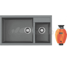 Комплект Мойка Omoikiri Tedori 86-2-LB-GR, leningrad grey + Измельчитель Nagare 750