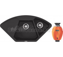 Комплект Мойка Omoikiri Yonaka 98-C-BL, чёрная + Измельчитель Nagare 750