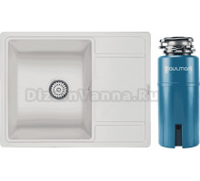 Комплект Мойка Paulmark Flugen 50-650 PM216550-WH, белый + Измельчитель Intenso