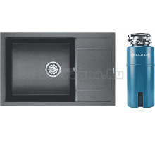 Комплект Мойка Paulmark Flugen 60 PM317850-DG, графит + Измельчитель Intenso