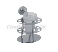 Стакан для зубных щеток D-lin 100 D214100 настенный, хром, стеклянный