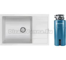 Комплект Мойка Paulmark Flugen 60 PM317850-WH, белая + Измельчитель Intenso I-800