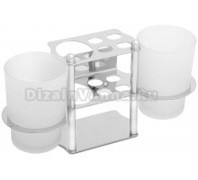 Стакан для зубных щеток D-lin 100 D216100 настенный, хром, стеклянный, двойной