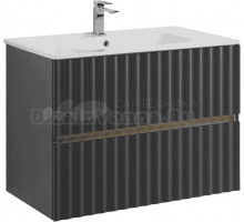 Тумба под раковину без столешницы Art&Max Elegant 80 подвесная, серая матовая