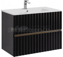 Тумба под раковину без столешницы Art&Max Elegant 80 подвесная, черная матовая