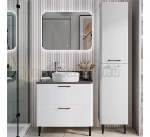 Мебель для ванной комнаты Itana Nais 2.0 80 напольная, белая матовая, со столешницей