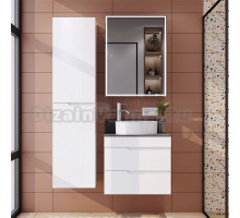 Мебель для ванной комнаты Itana Sky 60 подвесная, белый глянец, со столешницей