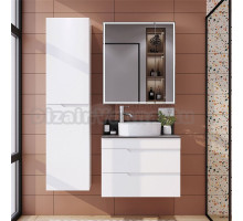 Мебель для ванной комнаты Itana Sky 70 подвесная, белый глянец, со столешницей