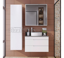 Мебель для ванной комнаты Itana Sky 80 подвесная, белый глянец, со столешницей