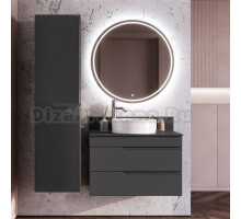 Мебель для ванной комнаты Itana Sky 80 подвесная, графит, со столешницей