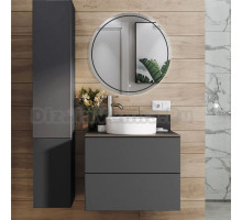 Мебель для ванной комнаты Itana Uno 70 подвесная, графит, со столешницей