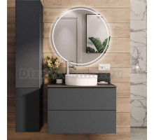 Мебель для ванной комнаты Itana Uno 80 подвесная, графит, со столешницей