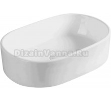 Накладная раковина EvaGold 56 глянцевая белая, овальная, фаянс