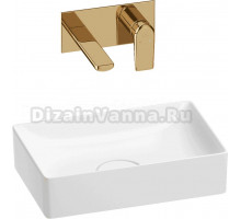 Комплект 2 в 1 Wellsee Pure BY Wellsee 201000708 глянцевый белый, золото, С ВНУТРЕННЕЙ ЧАСТЬЮ