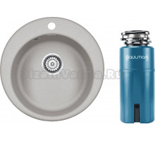 Комплект Мойка Paulmark Gelegen 50 PM404800-GR, серый + Измельчитель Intenso